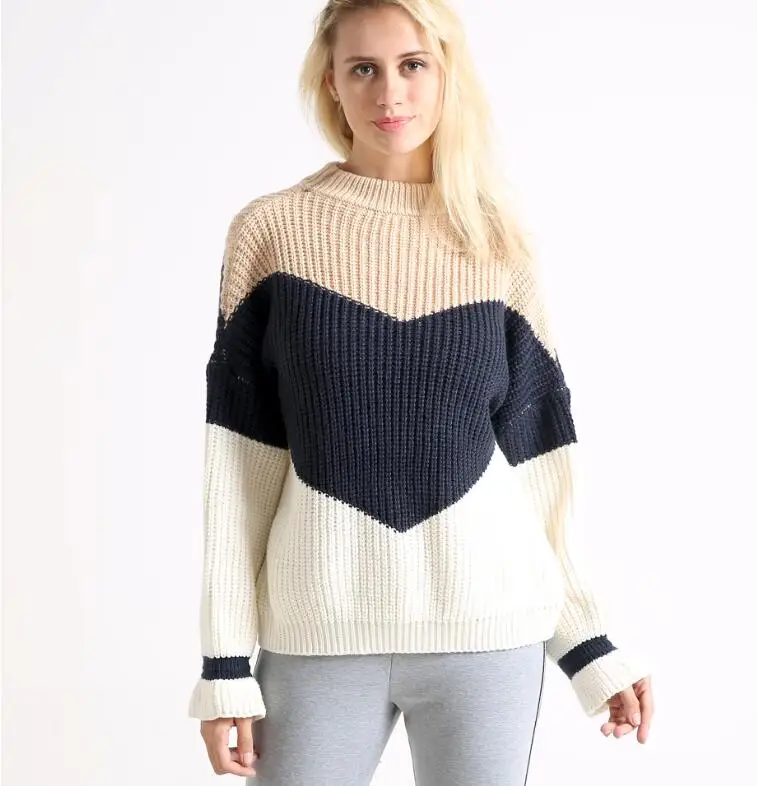 

2020 Autumn/winter cheap casual style color striped knit Pullover women's sweater